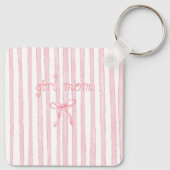 Gepersonaliseerde Roze Strepen Coquette Aangepaste Sleutelhanger (Achterkant)