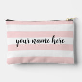 Gepersonaliseerde roze strepen cosmetische tas (Achterkant)