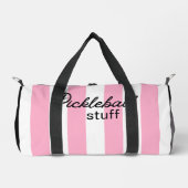 Gepersonaliseerde ROZE STREPEN Pickleball Stuff Ba Plunjezak (Voorkant)