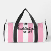 Gepersonaliseerde ROZE STREPEN Pickleball Stuff Ba Plunjezak (Achterkant)