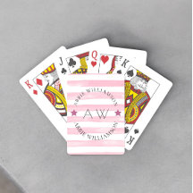 Gepersonaliseerde roze strepen Stijlvol monogram