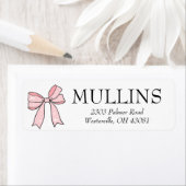 Gepersonaliseerde Roze Strik Etiket (Insitu)