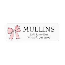 Gepersonaliseerde Roze Strik Etiket
