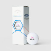 Gepersonaliseerde roze strik golfballen voor vrouw (Verpakking)
