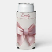 Gepersonaliseerde Roze Strik Kan Koeler - Mooie &  (Seltzer Voorkant)