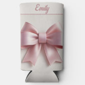 Gepersonaliseerde Roze Strik Kan Koeler - Mooie &  (Voorkant)