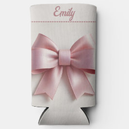 Gepersonaliseerde Roze Strik Kan Koeler - Schattig