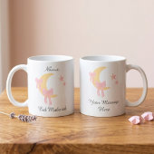 Gepersonaliseerde Roze Strik Maan Eid Koffiemok