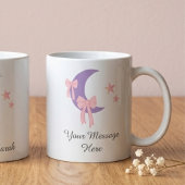 Gepersonaliseerde Roze Strik Maan Eid Koffiemok