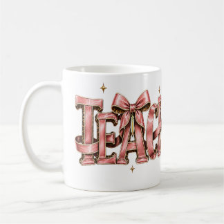 Gepersonaliseerde Roze Strik Naam Mok, Coquette Aa Koffiemok