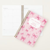 Gepersonaliseerde Roze Strikken Preppy Aangepaste Planner (Display)
