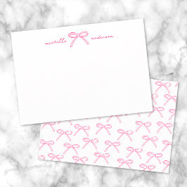 Gepersonaliseerde roze striknaam notitiekaartje