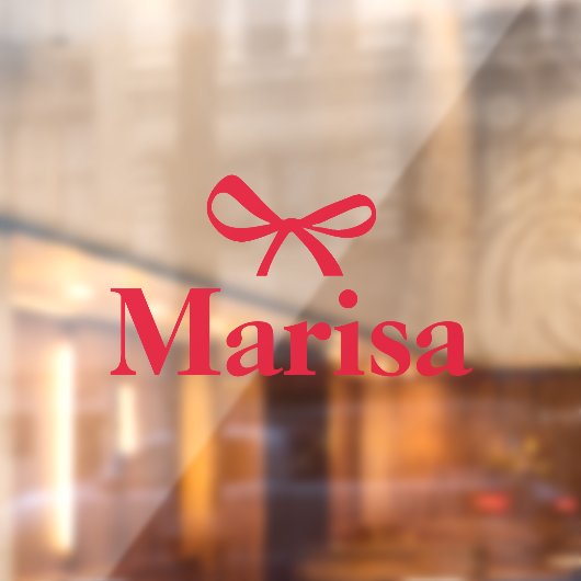 Gepersonaliseerde roze striknaam raamsticker (Vel 2)