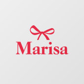 Gepersonaliseerde roze striknaam raamsticker (Vel)