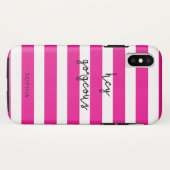 Gepersonaliseerde roze stripes Hé Prachtige Case-Mate iPhone Case (Achterkant (horizontaal))