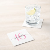 Gepersonaliseerde roze Sweet 16 Kartonnen Onderzetters (Insitu)