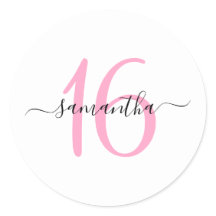 Gepersonaliseerde roze Sweet 16