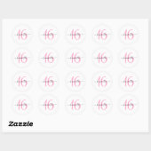 Gepersonaliseerde roze Sweet 16 Ronde Sticker (Vel)