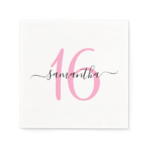 Gepersonaliseerde roze Sweet 16