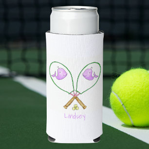 Gepersonaliseerde Roze Tennisrackets met Walvishoe Seltzer Blikjeskoeler