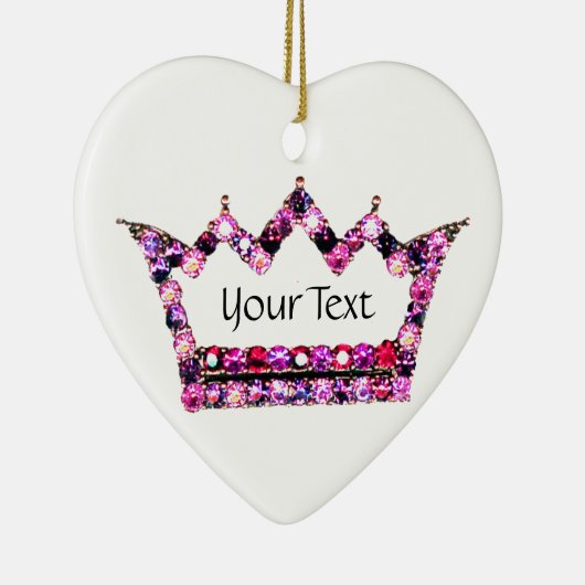 Gepersonaliseerde roze Tiara Keramisch Ornament (Rechts)