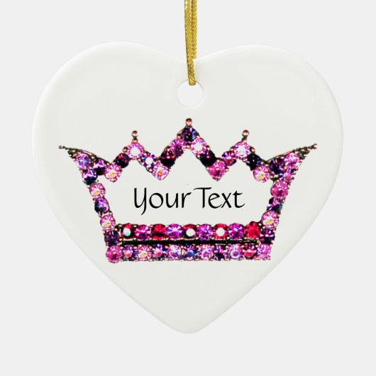 Gepersonaliseerde roze Tiara Keramisch Ornament (Voorkant)