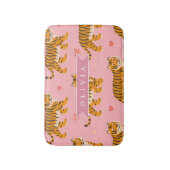 Gepersonaliseerde Roze Tijger Chic Edgy Leuke Esth Badmat (Voorkant Verticaal)