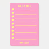 Gepersonaliseerde Roze To-Do Lijst Notitieblok Post-it® Notes (Voorkant)