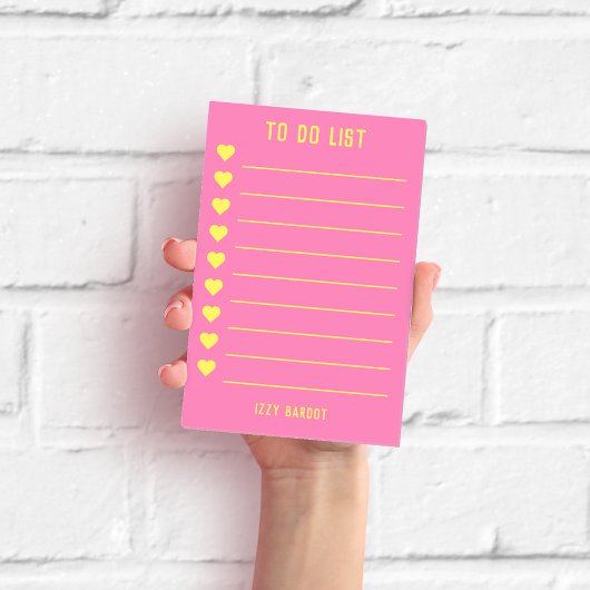 Gepersonaliseerde Roze To-Do Lijst Notitieblok Post-it® Notes