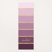 Gepersonaliseerde roze tot wijngradiënt | Gouden s Yogamat (Voorkant)