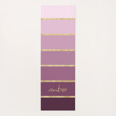 Gepersonaliseerde roze tot wijngradiënt | Gouden s Yogamat (Achterkant)