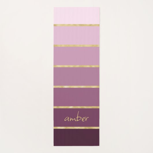 Gepersonaliseerde roze tot wijngradiënt | Gouden s Yogamat (Achterkant)