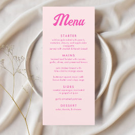 Gepersonaliseerde roze tropische vleermuis Mitzvah Menu