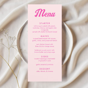 Gepersonaliseerde roze tropische vleermuis Mitzvah Menu