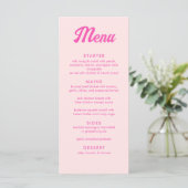 Gepersonaliseerde roze tropische vleermuis Mitzvah Menu (Staand voorkant)