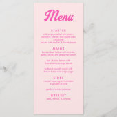 Gepersonaliseerde roze tropische vleermuis Mitzvah Menu (Voorkant)