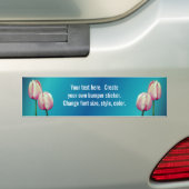 Gepersonaliseerde Roze Tulpen Bloemen Bumpersticker (Op auto)