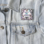 Gepersonaliseerde roze turquoise Dalmatische honde Vierkante Button 5,1 Cm (In situ)
