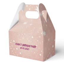 Gepersonaliseerde roze verjaardag gunstbox