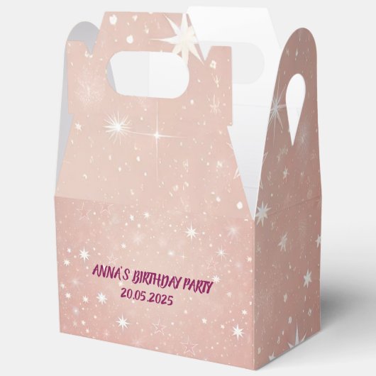 Gepersonaliseerde roze verjaardag gunstbox bedankdoosjes (Open)