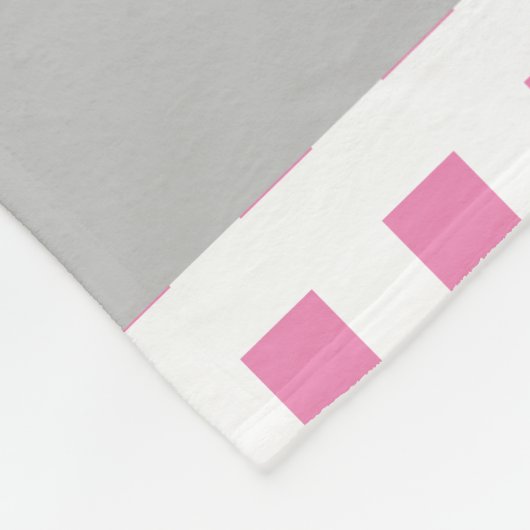 Gepersonaliseerde roze vierkanten fleece deken (Hoek)