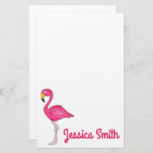 Gepersonaliseerde roze vlamingstationery briefpapier (Voorkant / Achterkant)