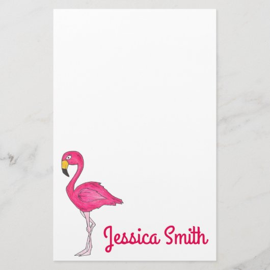 Gepersonaliseerde roze vlamingstationery briefpapier (Voorkant)