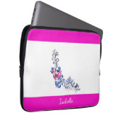 Gepersonaliseerde  Roze Vlinder Elektronicatas Laptop Sleeve (Voorkant Rechts)