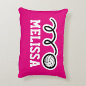 Gepersonaliseerde roze volleybal meisjes werpen ku accent kussen (Achterkant (Verticaal))