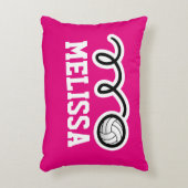 Gepersonaliseerde roze volleybal meisjes werpen ku accent kussen (Voorkant(Verticaal))