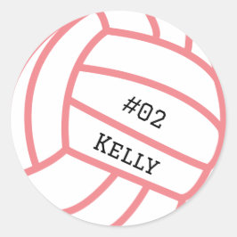 Gepersonaliseerde roze volleybal Stickers