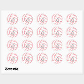 Gepersonaliseerde roze volleybal Stickers (Vel)