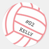 Gepersonaliseerde roze volleybal Stickers (Voorkant)
