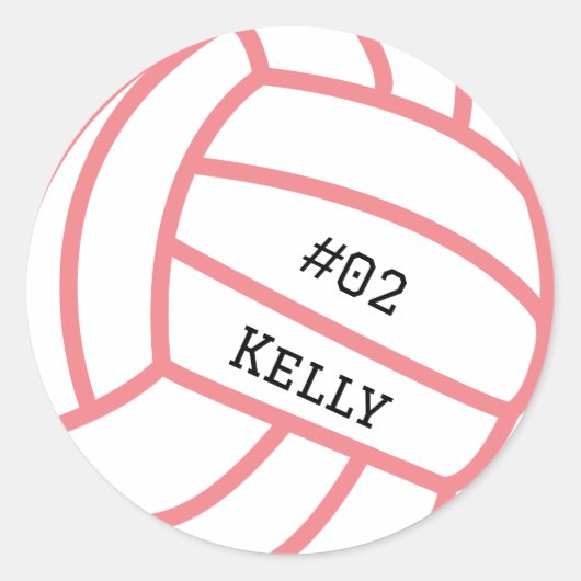Gepersonaliseerde roze volleybal Stickers (Voorkant)
